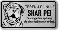 Tabliczka ostrzegawcza - Uwaga pies SHAR PEI