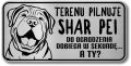 Tabliczka ostrzegawcza - Uwaga pies SHAR PEI