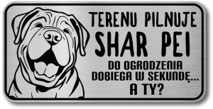 Tabliczka ostrzegawcza - Uwaga pies SHAR PEI