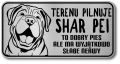Tabliczka ostrzegawcza - Uwaga pies SHAR PEI