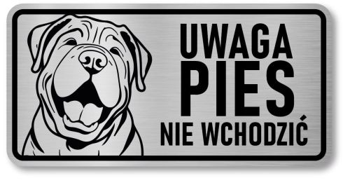 Tabliczka ostrzegawcza - Uwaga pies SHAR PEI