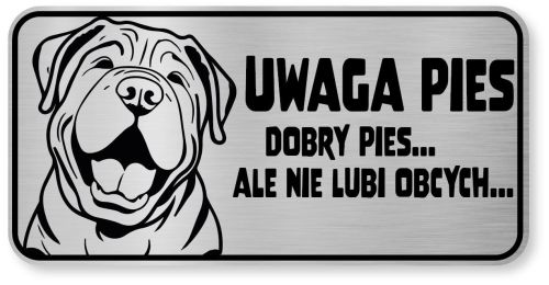 Tabliczka ostrzegawcza - Uwaga pies SHAR PEI