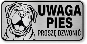 Tabliczka ostrzegawcza - Uwaga pies SHAR PEI