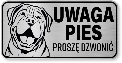 Tabliczka ostrzegawcza - Uwaga pies SHAR PEI