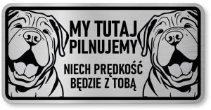 Tabliczka ostrzegawcza - Uwaga pies SHAR PEI 2 psy