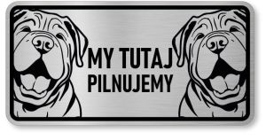 Tabliczka ostrzegawcza - Uwaga pies SHAR PEI 2 psy