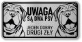 Tabliczka ostrzegawcza - Uwaga pies SHAR PEI 2 psy