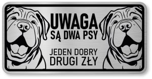 Tabliczka ostrzegawcza - Uwaga pies SHAR PEI 2 psy