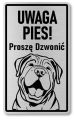 Tabliczka ostrzegawcza - Uwaga pies SHAR PEI