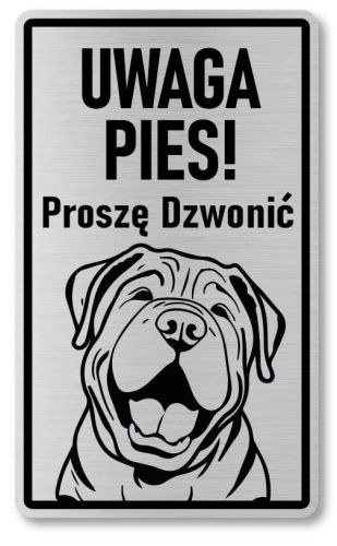 Tabliczka ostrzegawcza - Uwaga pies SHAR PEI