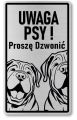 Tabliczka ostrzegawcza - Uwaga pies SHAR PEI 2 psy
