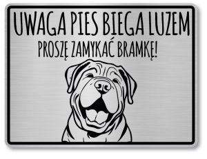 Tabliczka ostrzegawcza - Uwaga pies SHAR PEI