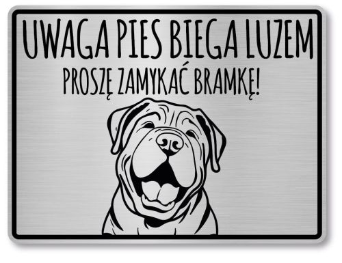 Tabliczka ostrzegawcza - Uwaga pies SHAR PEI