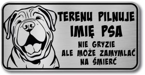 Tabliczka ostrzegawcza - Uwaga pies Shar Pei śmieszna