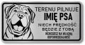 Tabliczka ostrzegawcza - Uwaga pies Shar Pei z imieniem