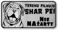 Tabliczka ostrzegawcza - Uwaga pies Shar Pei śmieszna