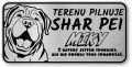 Tabliczka ostrzegawcza - Uwaga pies Shar Pei z imieniem
