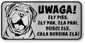 Tabliczka ostrzegawcza - Uwaga pies Shar Pei śmieszna