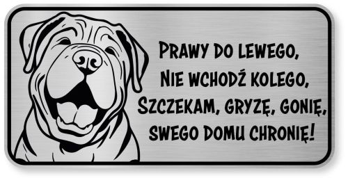 Tabliczka ostrzegawcza - Uwaga pies SHAR PEI śmieszna