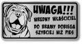 Tabliczka ostrzegawcza - Uwaga pies SHAR PEI śmieszna