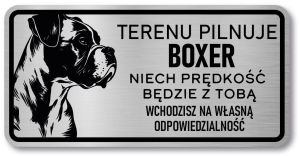 Tabliczka ostrzegawcza - Uwaga pies Boxer
