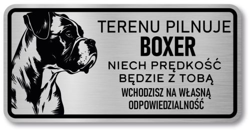 Tabliczka ostrzegawcza - Uwaga pies Boxer