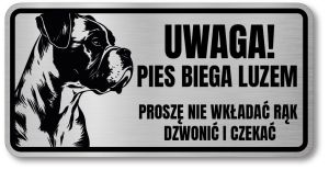 Tabliczka ostrzegawcza - Uwaga pies Boxer