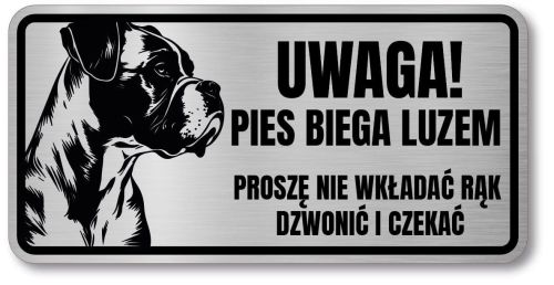 Tabliczka ostrzegawcza - Uwaga pies Boxer