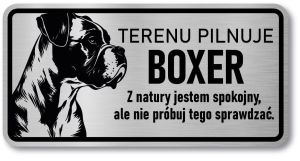 Tabliczka ostrzegawcza - Uwaga pies Boxer