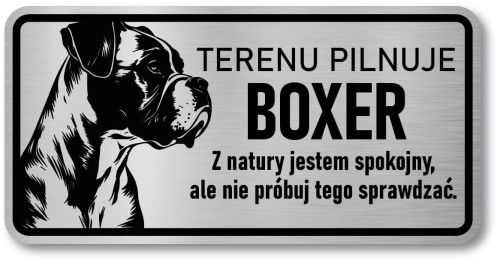 Tabliczka ostrzegawcza - Uwaga pies Boxer