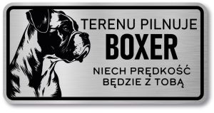 Tabliczka ostrzegawcza - Uwaga pies Boxer