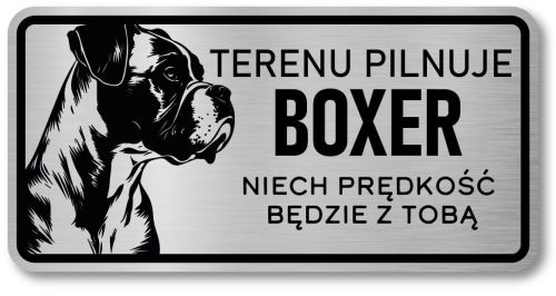 Tabliczka ostrzegawcza - Uwaga pies Boxer