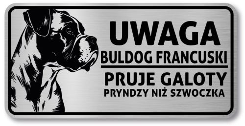 Tabliczka ostrzegawcza - Uwaga pies Boxer po śląsku