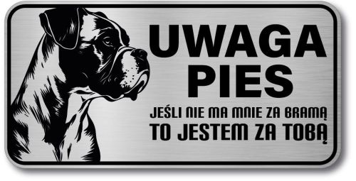 Tabliczka ostrzegawcza - Uwaga pies Boxer