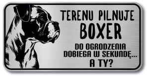Tabliczka ostrzegawcza - Uwaga pies Boxer