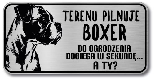 Tabliczka ostrzegawcza - Uwaga pies Boxer