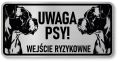 Tabliczka ostrzegawcza - Uwaga pies Boxer 2 psy