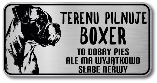 Tabliczka ostrzegawcza - Uwaga pies Boxer