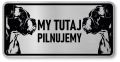 Tabliczka ostrzegawcza - Uwaga pies Boxer 2 psy