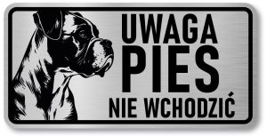 Tabliczka ostrzegawcza - Uwaga pies Boxer