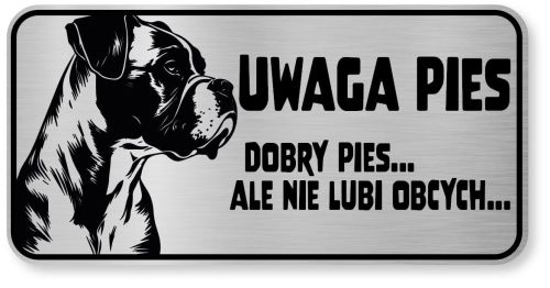Tabliczka ostrzegawcza - Uwaga pies Boxer