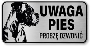 Tabliczka ostrzegawcza - Uwaga pies Boxer