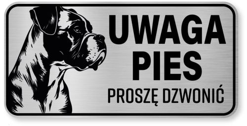 Tabliczka ostrzegawcza - Uwaga pies Boxer