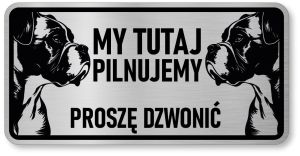 Tabliczka ostrzegawcza - Uwaga pies Boxer