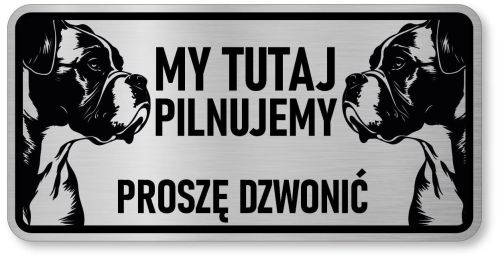 Tabliczka ostrzegawcza - Uwaga pies Boxer