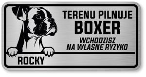 Tabliczka ostrzegawcza - Uwaga pies Boxer