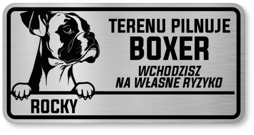 Tabliczka ostrzegawcza - Uwaga pies Boxer