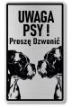 Tabliczka ostrzegawcza - Uwaga pies Boxer 2 psy