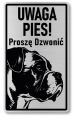 Tabliczka ostrzegawcza - Uwaga pies Boxer