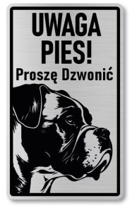 Tabliczka ostrzegawcza - Uwaga pies Boxer